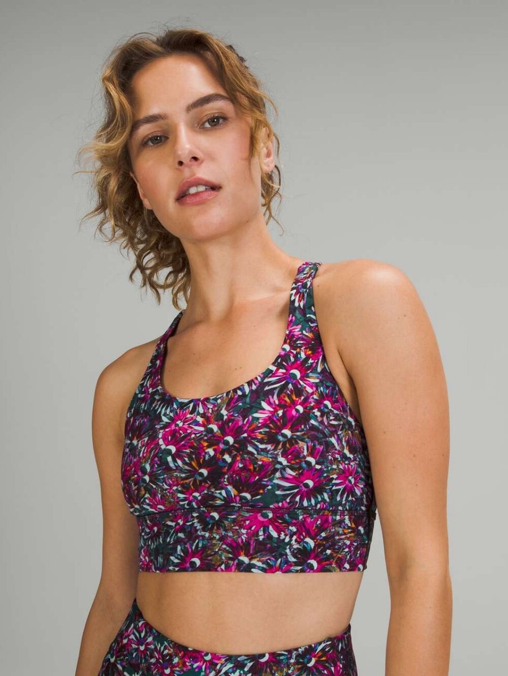 Lululemon Energy Longline Bra - Floral Electric Multi - Size 8